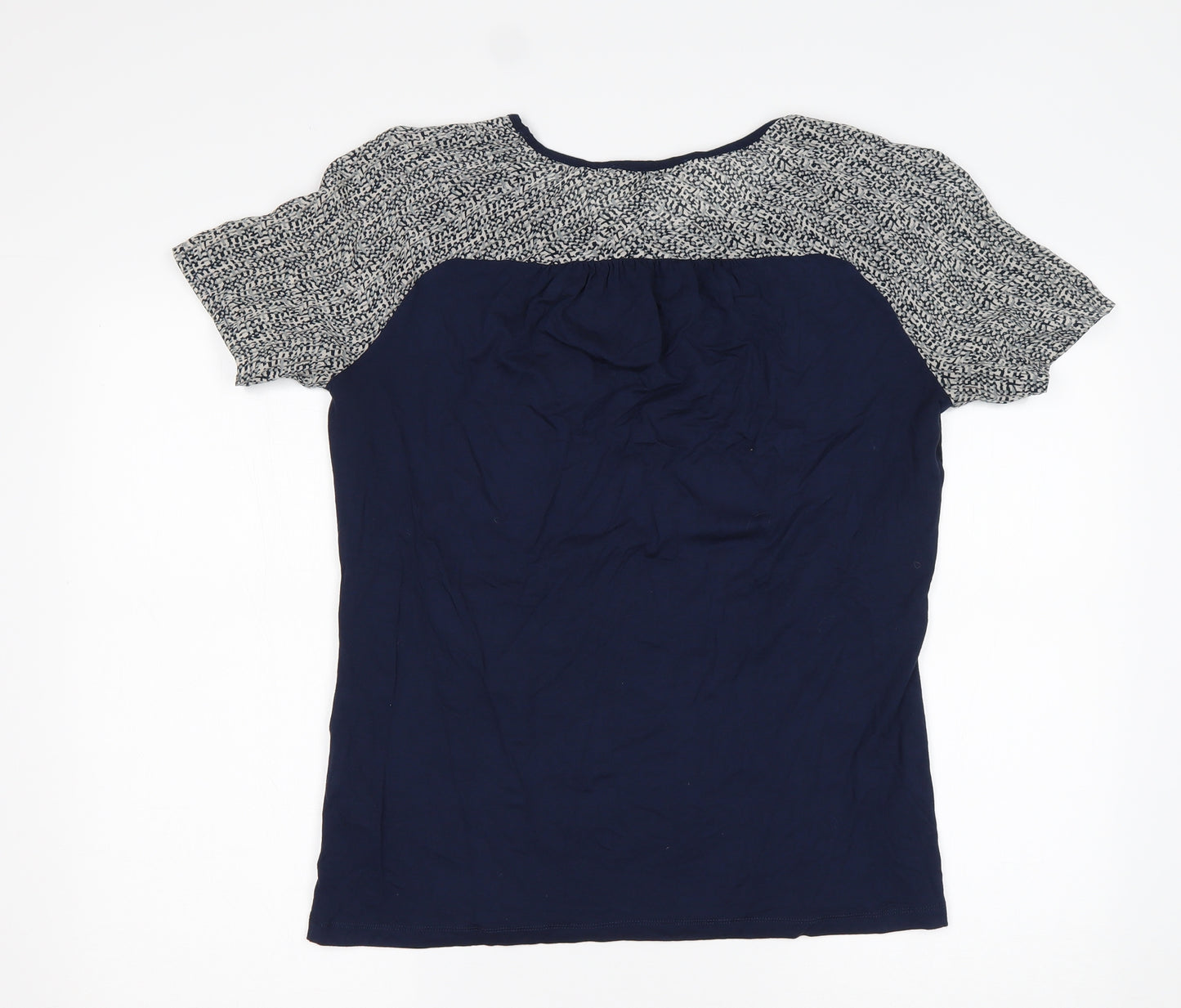 Max Mara Womens Multicoloured Geometric Viscose Basic T-Shirt Size L Round Neck