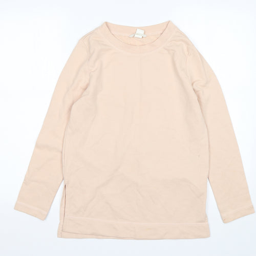 H&M Womens Pink  Cotton Pullover Sweatshirt Size S