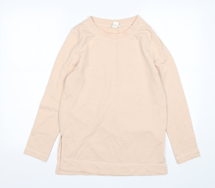 H&M Womens Pink Cotton Pullover Sweatshirt Size S