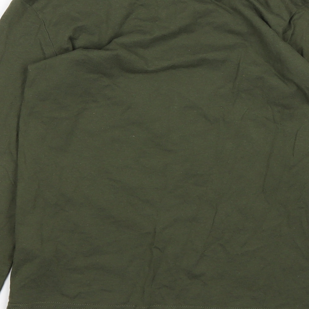 Primark Girls Green  Cotton Basic T-Shirt Size 11-12 Years Round Neck