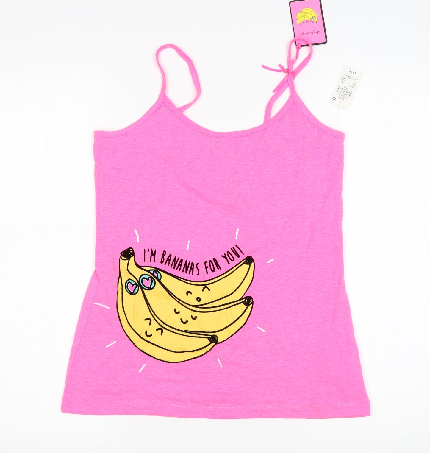 Primark Womens Pink  Polyester Top Pyjama Top Size L