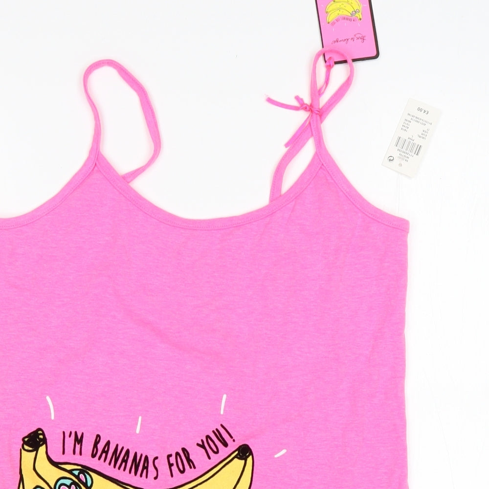 Primark Womens Pink  Polyester Top Pyjama Top Size L