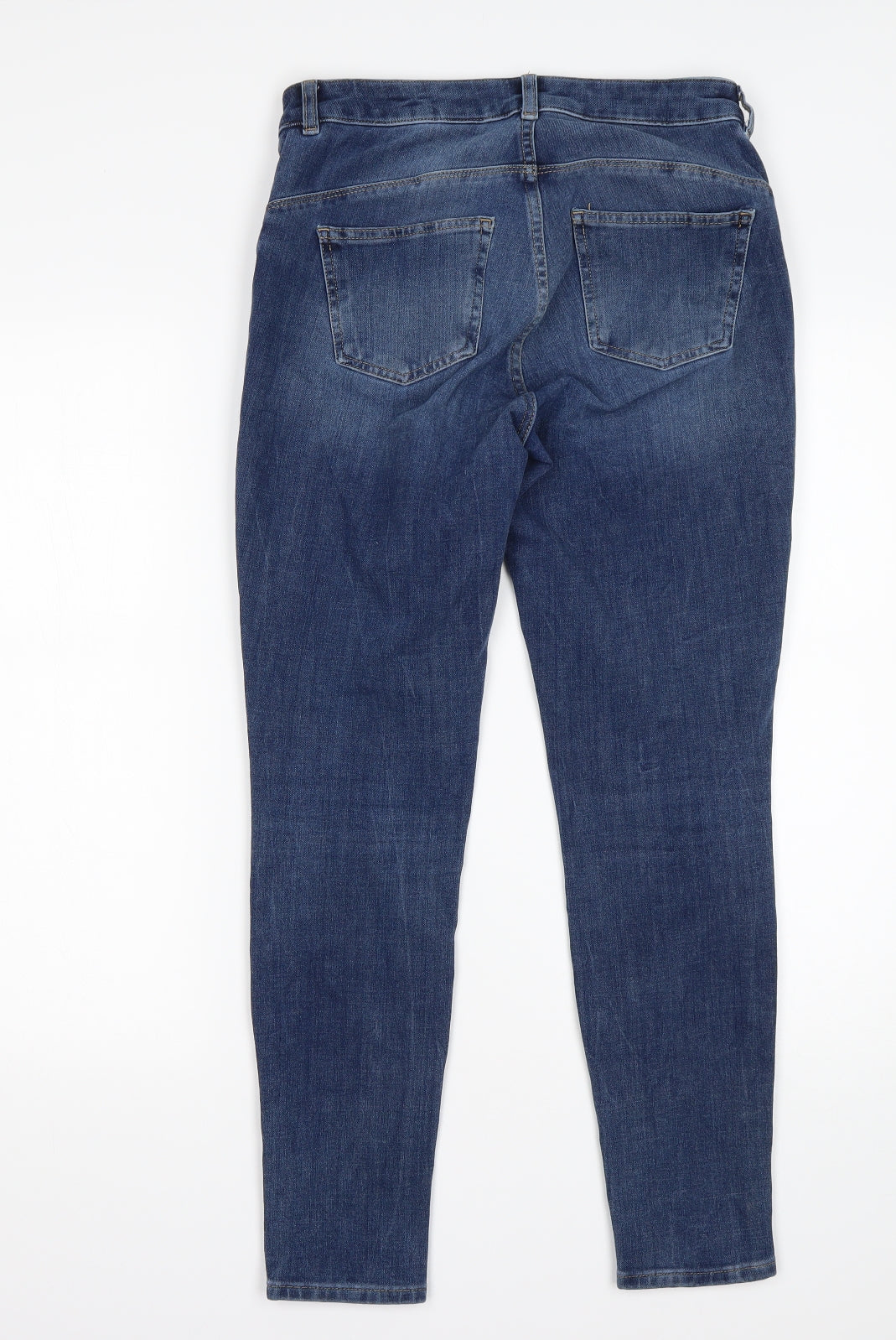 NEXT Womens Blue  Cotton Skinny Jeans Size 12 L28 in Regular