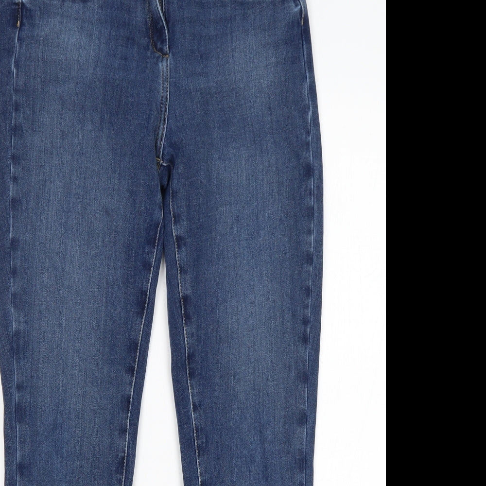 NEXT Womens Blue  Cotton Skinny Jeans Size 12 L28 in Regular