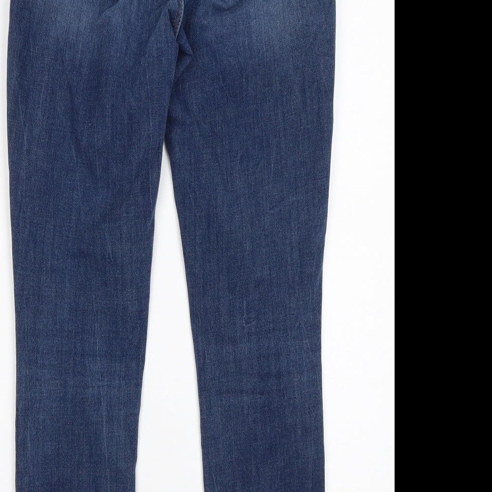 NEXT Womens Blue  Cotton Skinny Jeans Size 12 L28 in Regular