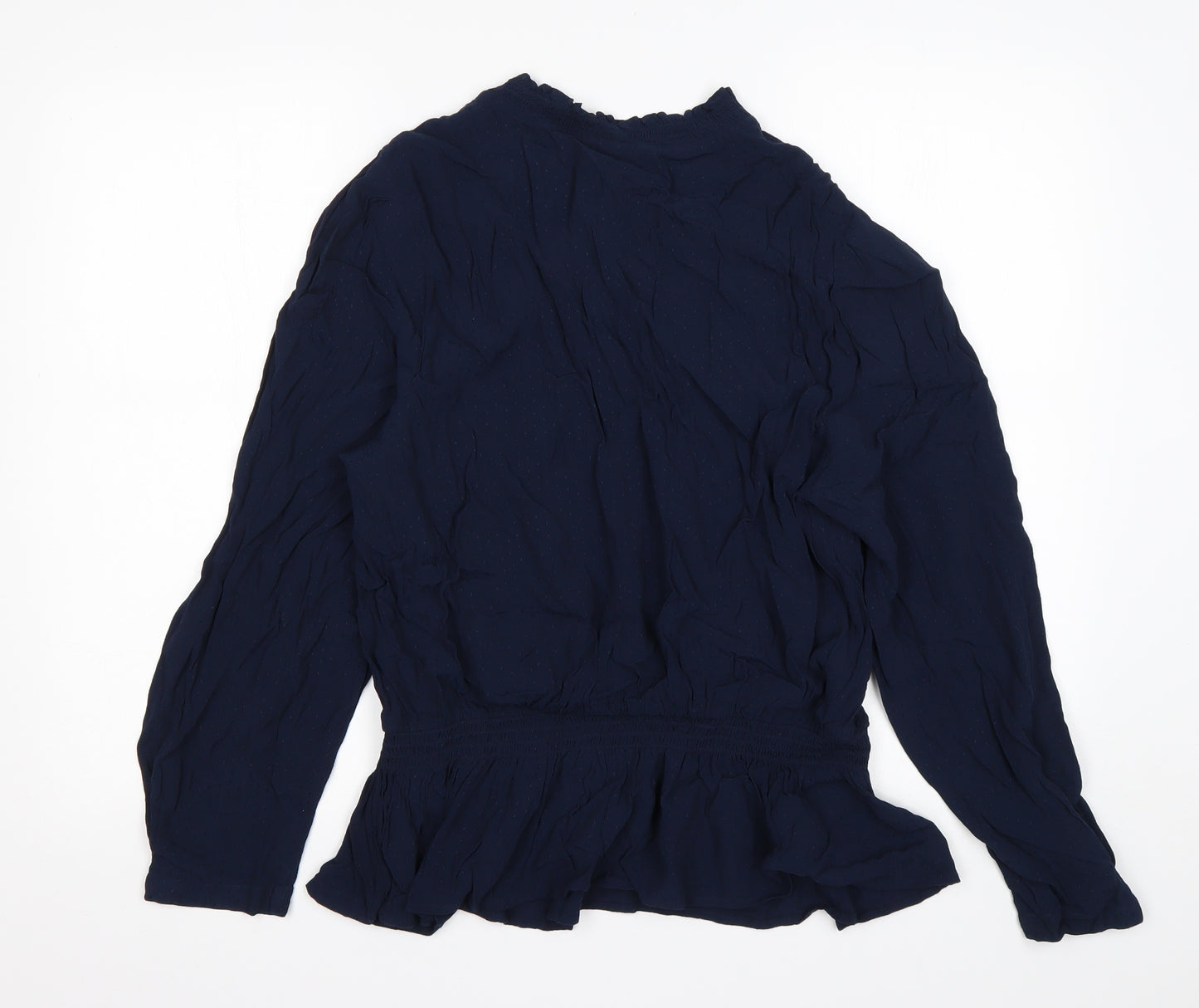 M&S Womens Blue  Viscose Basic Blouse Size 18 Round Neck