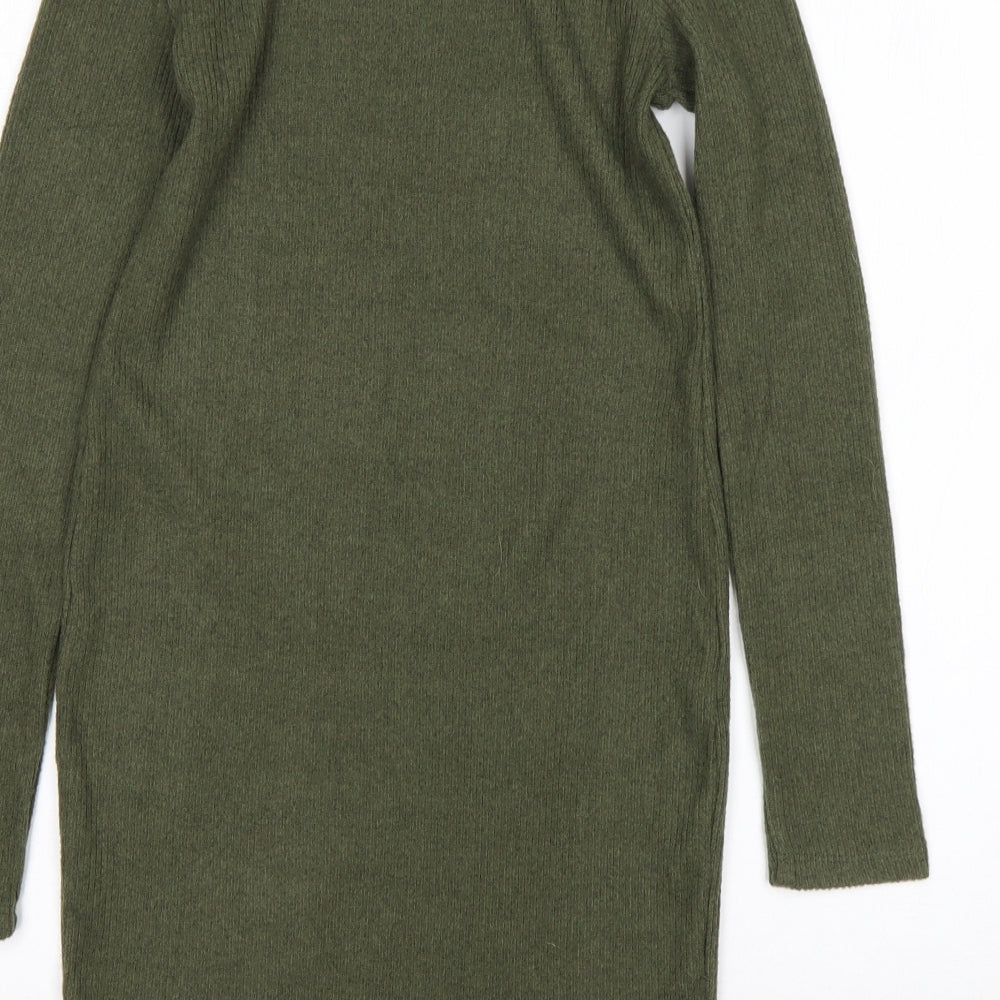 Primark Girls Green  Polyester Jumper Dress  Size 11-12 Years  Round Neck