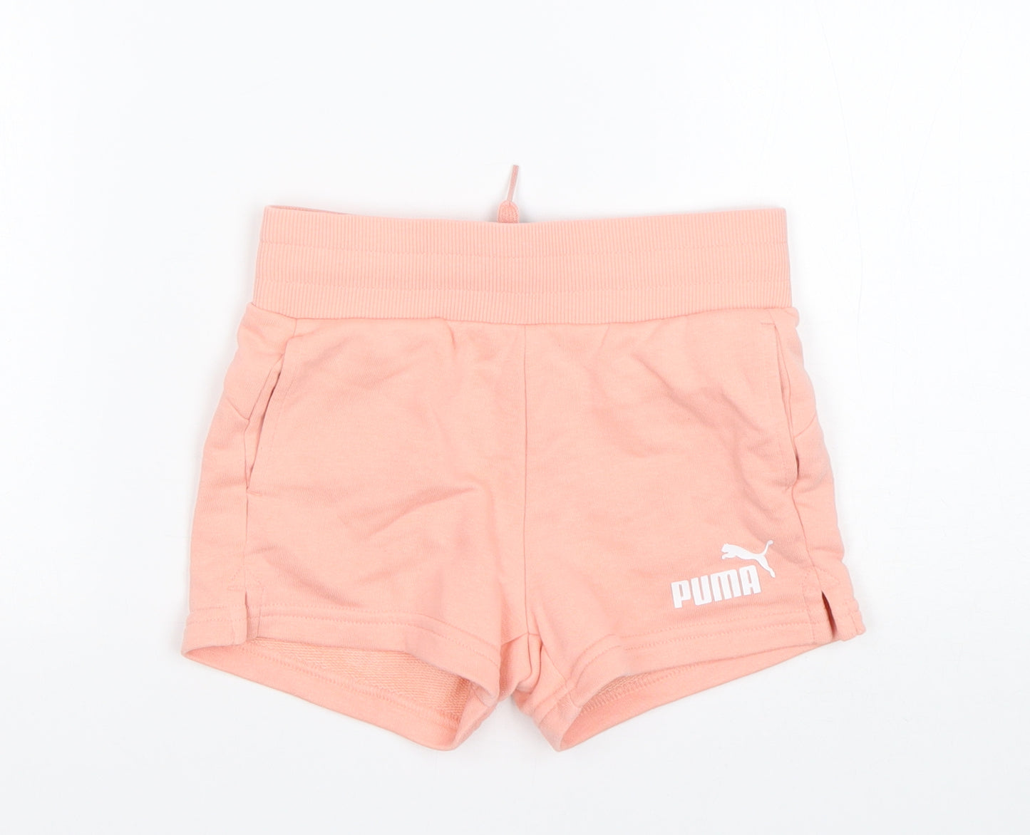 PUMA Girls Pink  Cotton Sweat Shorts Size 5-6 Years  Regular