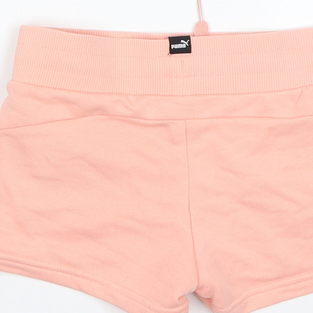 PUMA Girls Pink  Cotton Sweat Shorts Size 5-6 Years  Regular