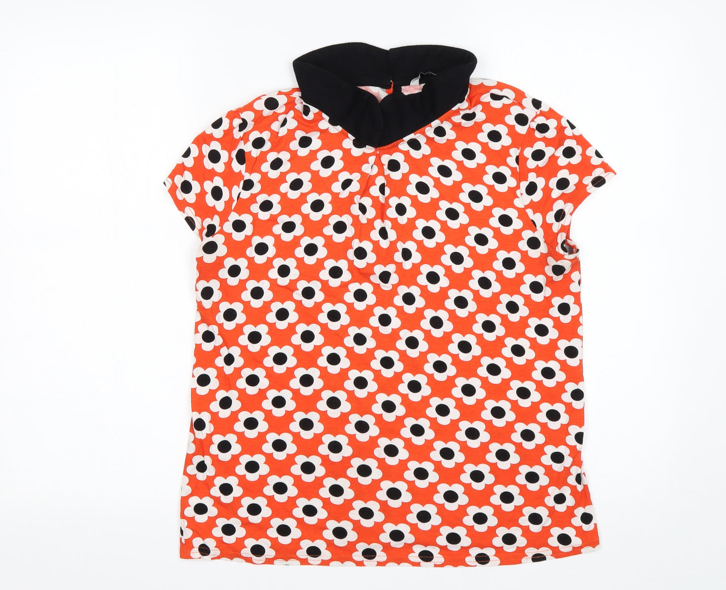 TU Womens Multicoloured Floral Viscose Basic T-Shirt Size 12 Collared
