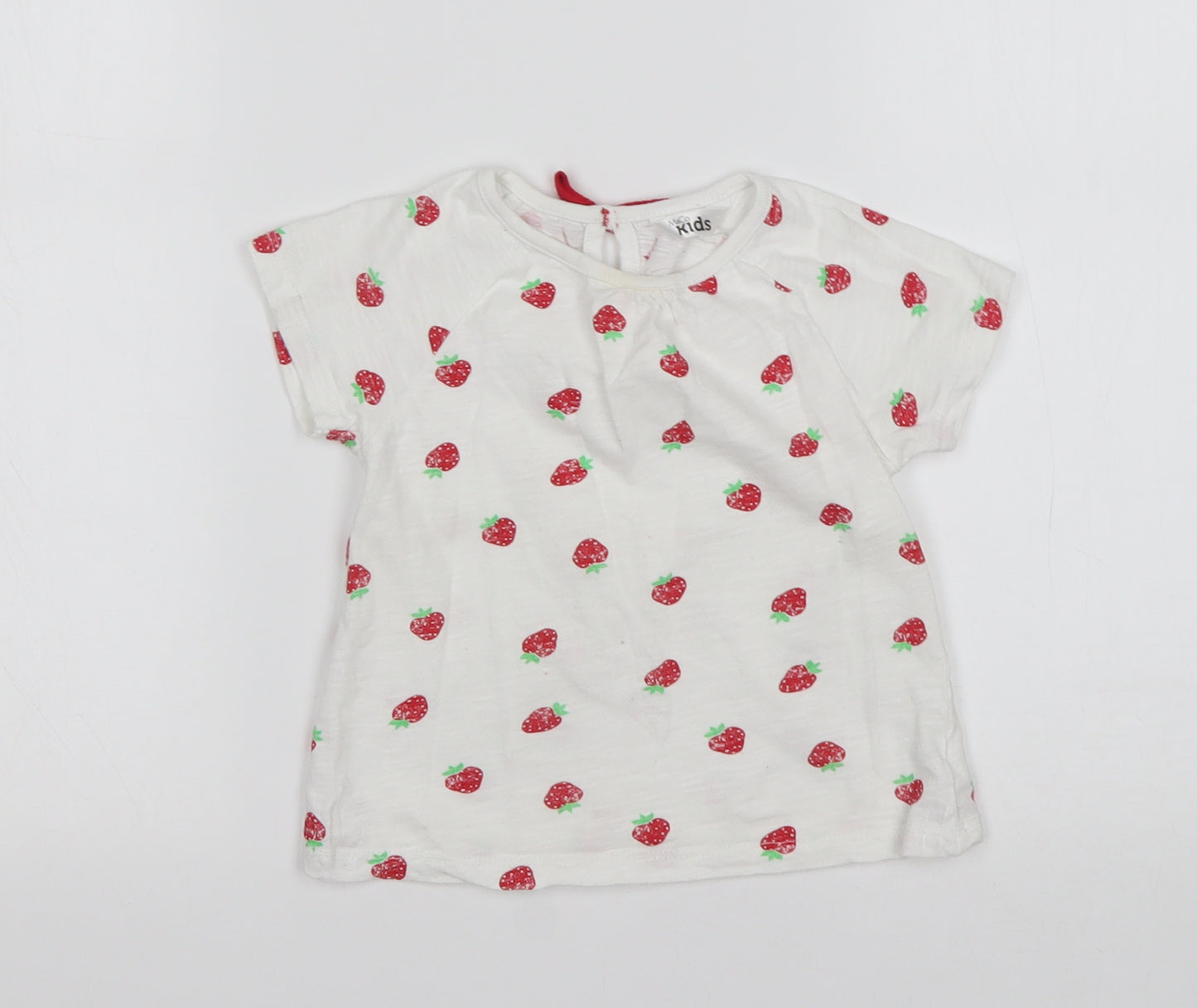M&Co Girls Multicoloured Polka Dot Cotton Basic T-Shirt Size 2-3 Years Round Neck