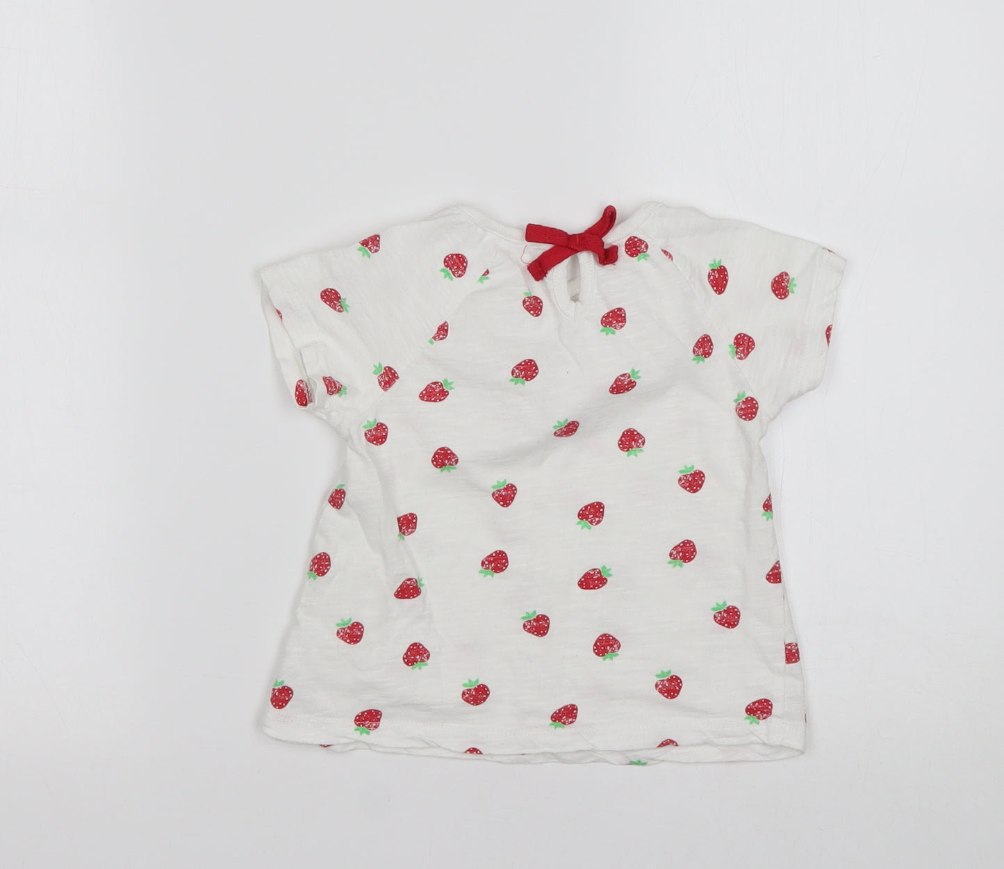 M&Co Girls Multicoloured Polka Dot Cotton Basic T-Shirt Size 2-3 Years Round Neck