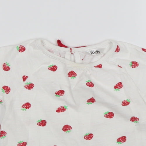 M&Co Girls Multicoloured Polka Dot Cotton Basic T-Shirt Size 2-3 Years Round Neck