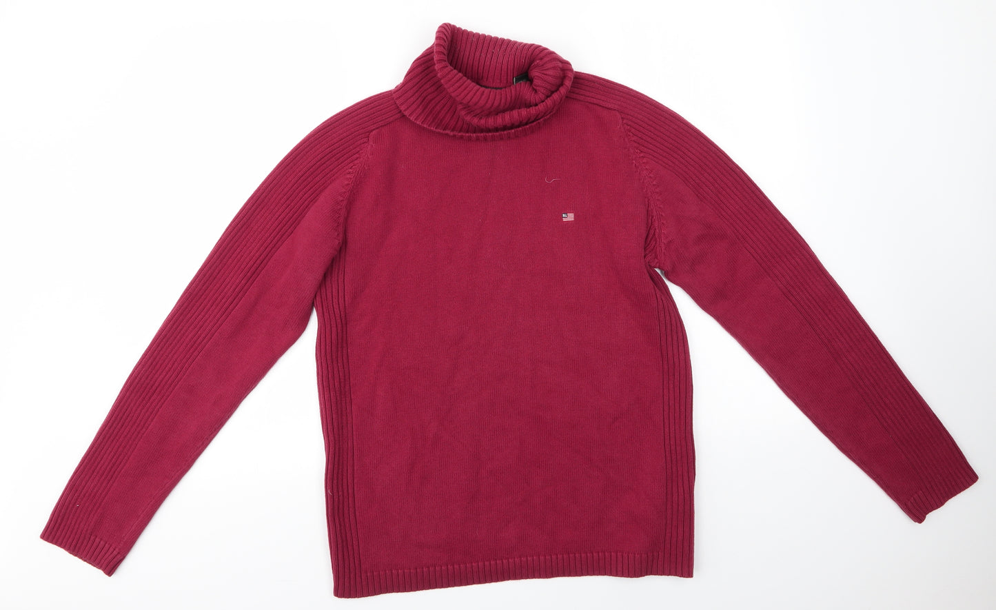 Polo Ralph Lauren Mens Red Roll Neck  Cotton Pullover Jumper Size XL