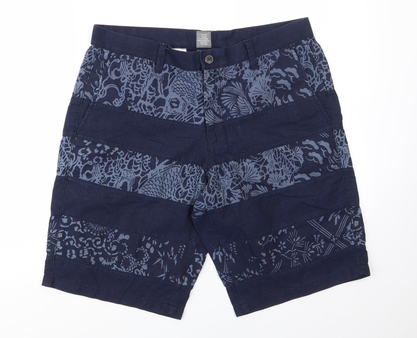 Gap Mens Blue Floral Cotton Chino Shorts Size 34 in  Regular