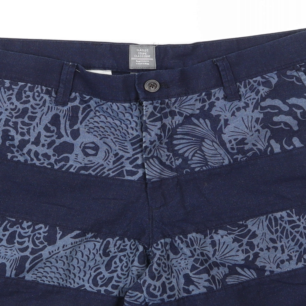 Gap Mens Blue Floral Cotton Chino Shorts Size 34 in  Regular