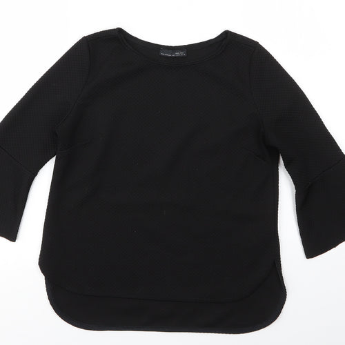 Zara Womens Black Round Neck  Polyester Pullover Jumper Size S