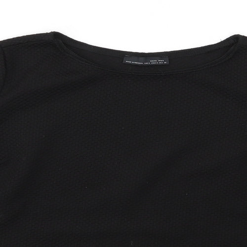 Zara Womens Black Round Neck  Polyester Pullover Jumper Size S