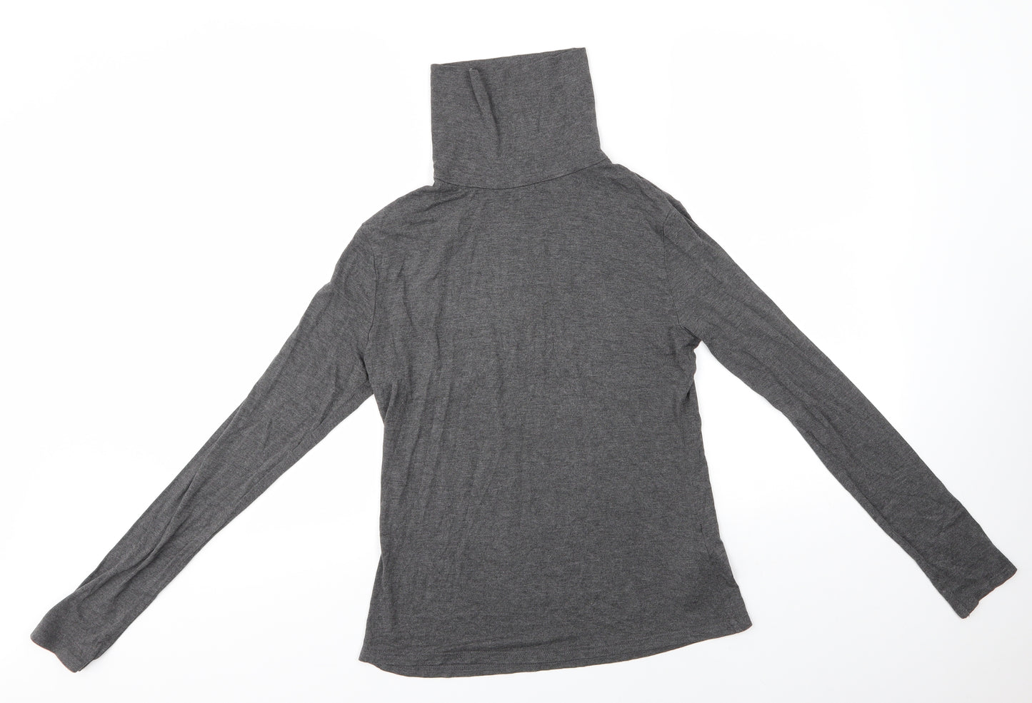 New Look Womens Grey  Viscose Basic Blouse Size 14 High Neck