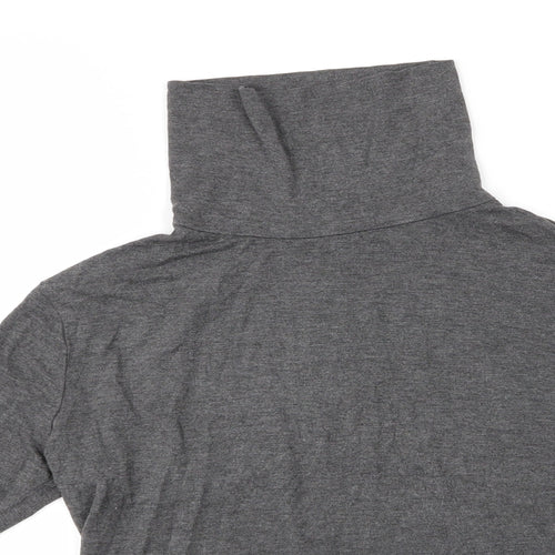 New Look Womens Grey  Viscose Basic Blouse Size 14 High Neck