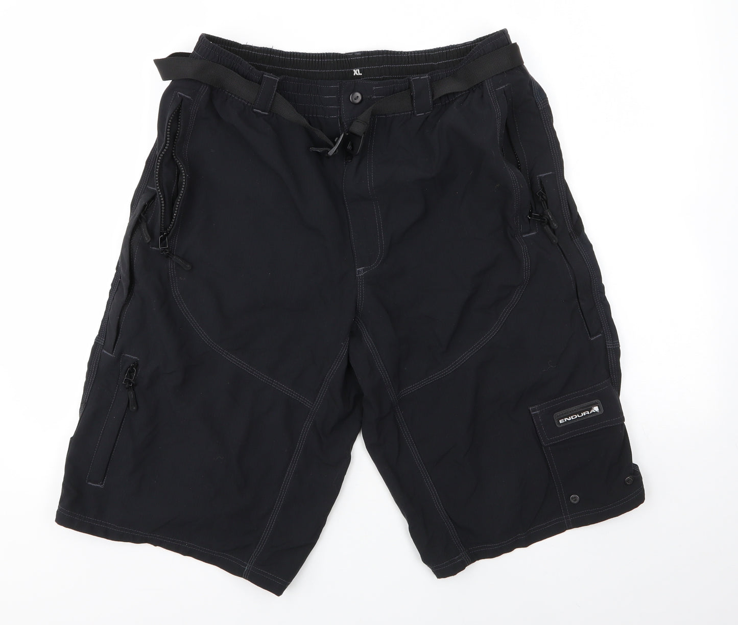 Endura Mens Black  Nylon Sweat Shorts Size XL  Regular