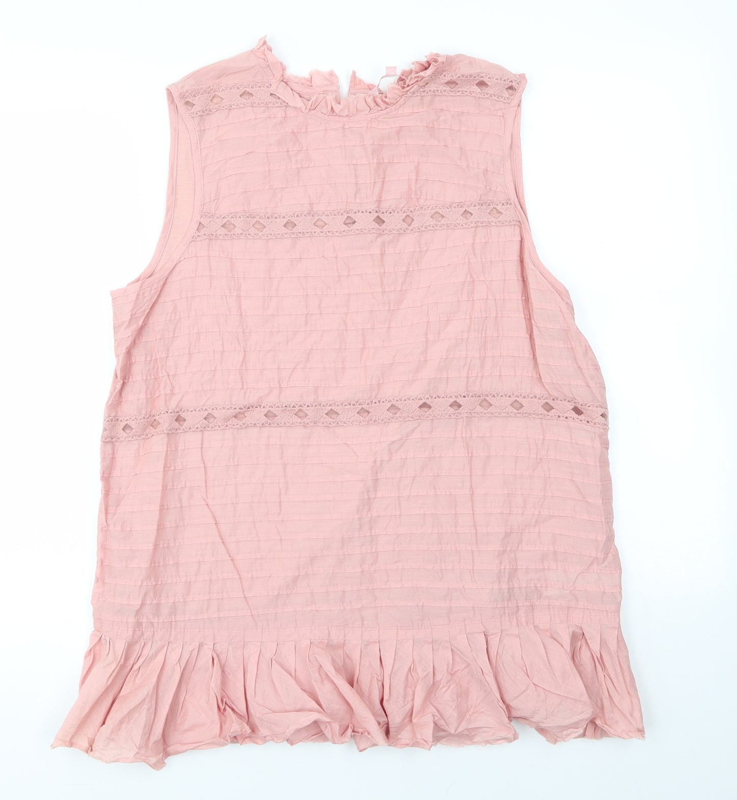 NEXT Womens Pink  100% Cotton Basic Blouse Size 18 Round Neck