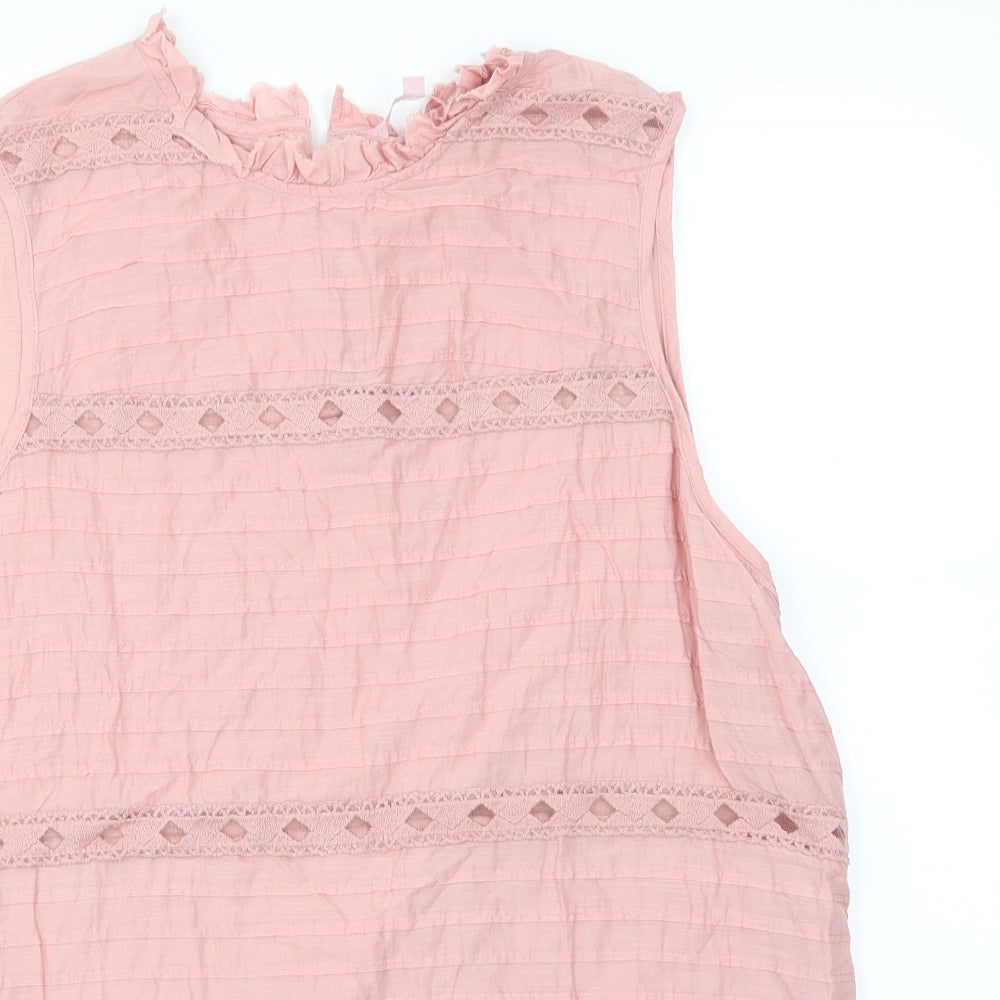 NEXT Womens Pink  100% Cotton Basic Blouse Size 18 Round Neck