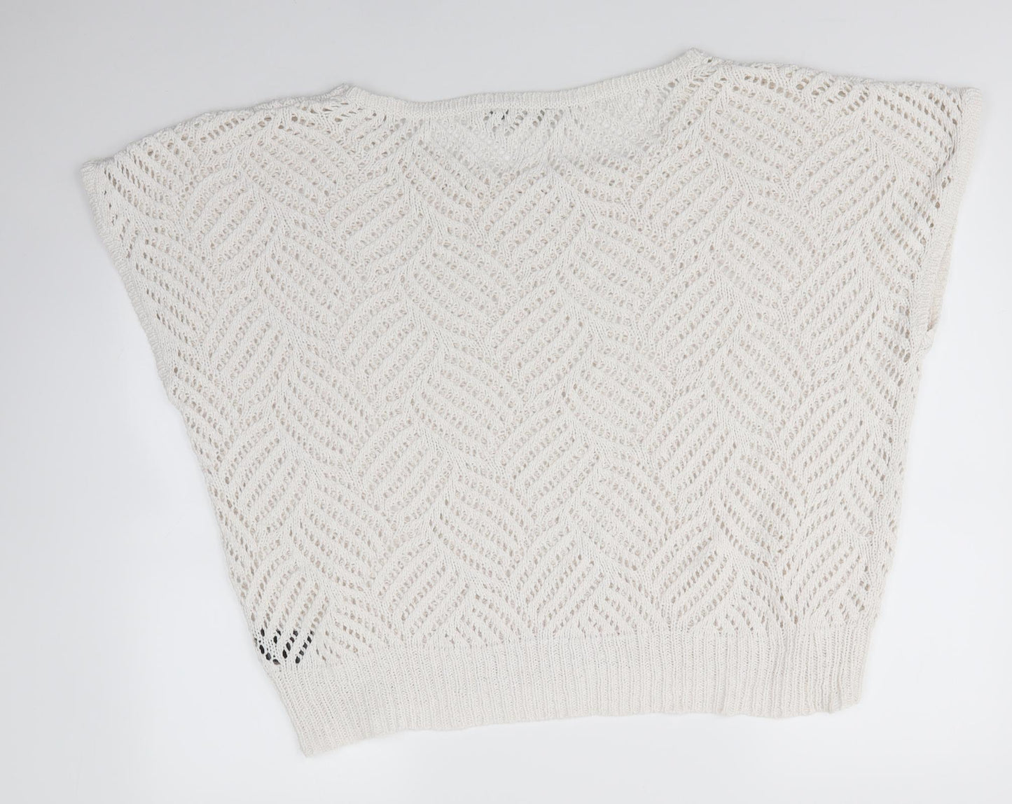 Mint Velvet Womens White Roll Neck  Cotton Pullover Jumper Size 18