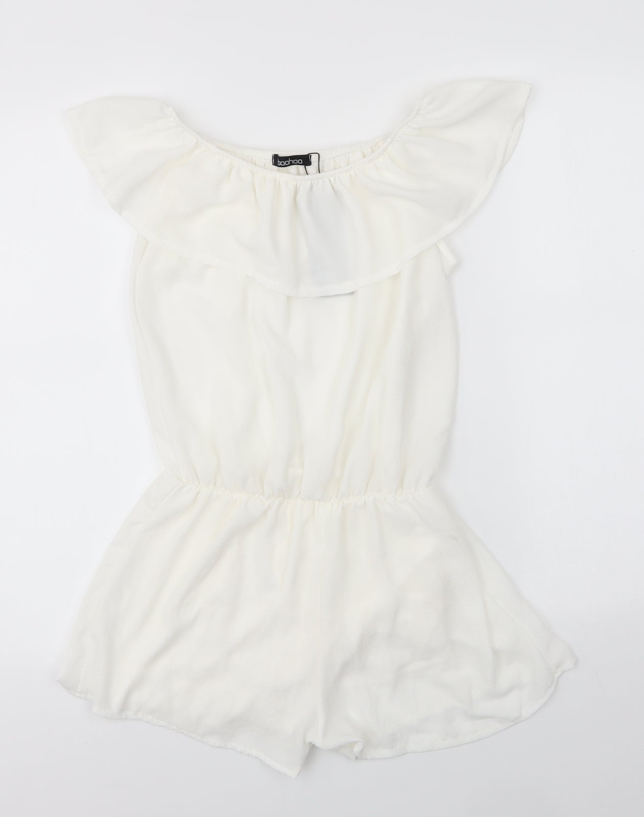 Boohoo Womens Ivory  Polyester Playsuit One-Piece Size M