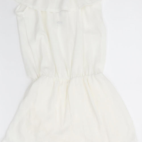 Boohoo Womens Ivory  Polyester Playsuit One-Piece Size M
