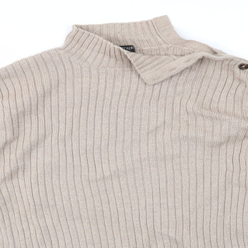 M&S Mens Brown High Neck  Wool Pullover Jumper Size XL