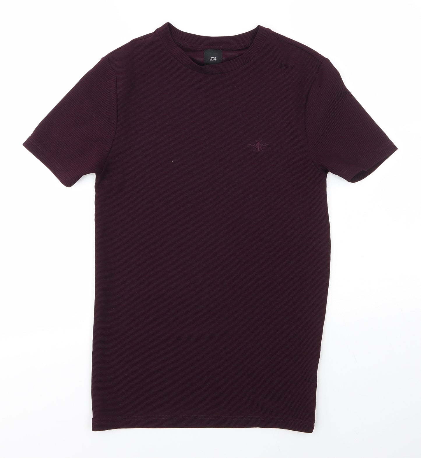 River Island Mens Purple  Polyester  T-Shirt Size XS Round Neck
