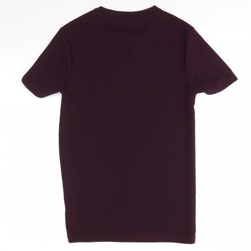 River Island Mens Purple  Polyester  T-Shirt Size XS Round Neck