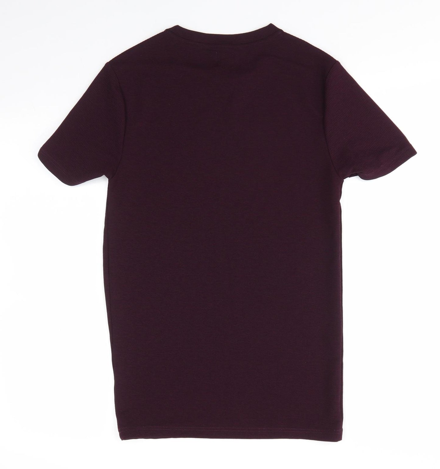 River Island Mens Purple  Polyester  T-Shirt Size XS Round Neck