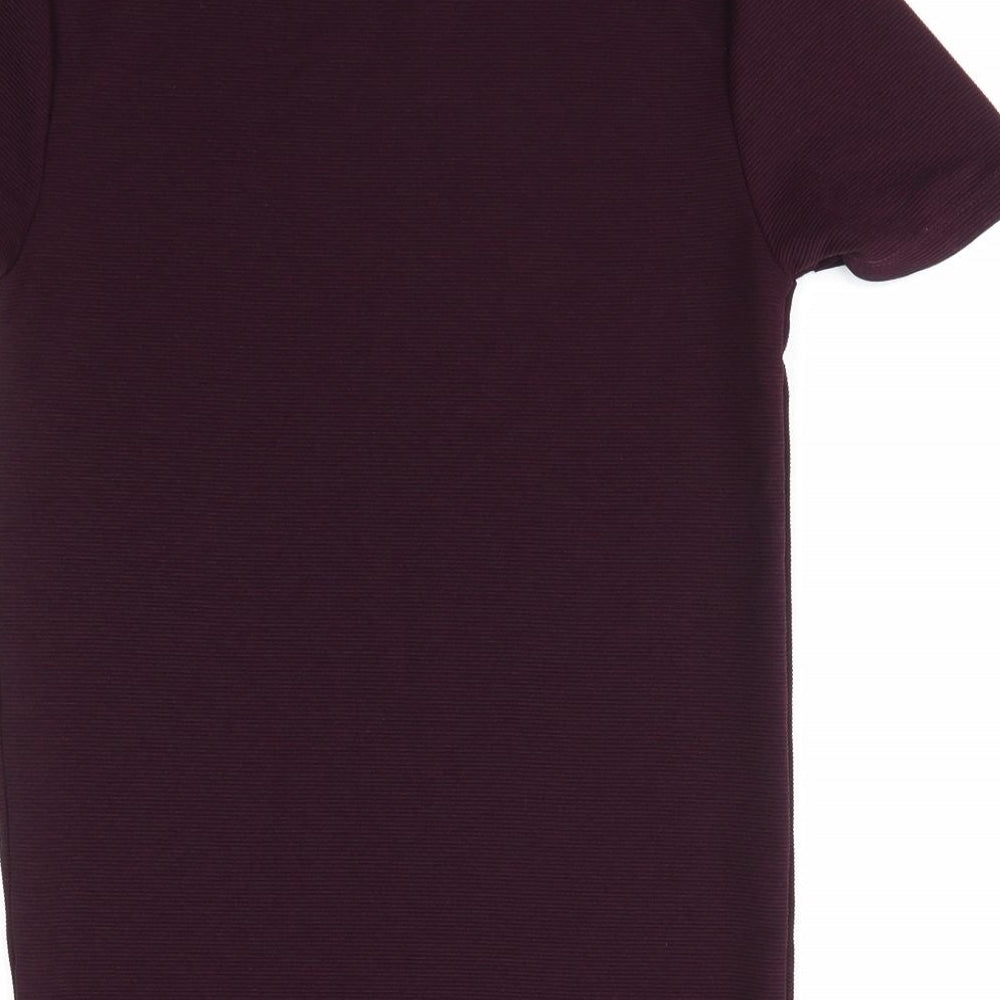 River Island Mens Purple  Polyester  T-Shirt Size XS Round Neck
