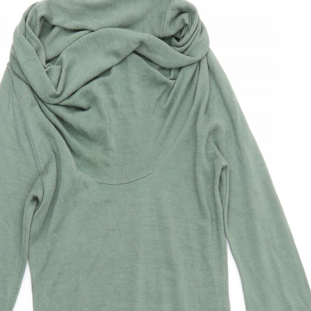 United Colours of Benetton Womens Green  Wool Jumper Dress  Size M  Roll Neck