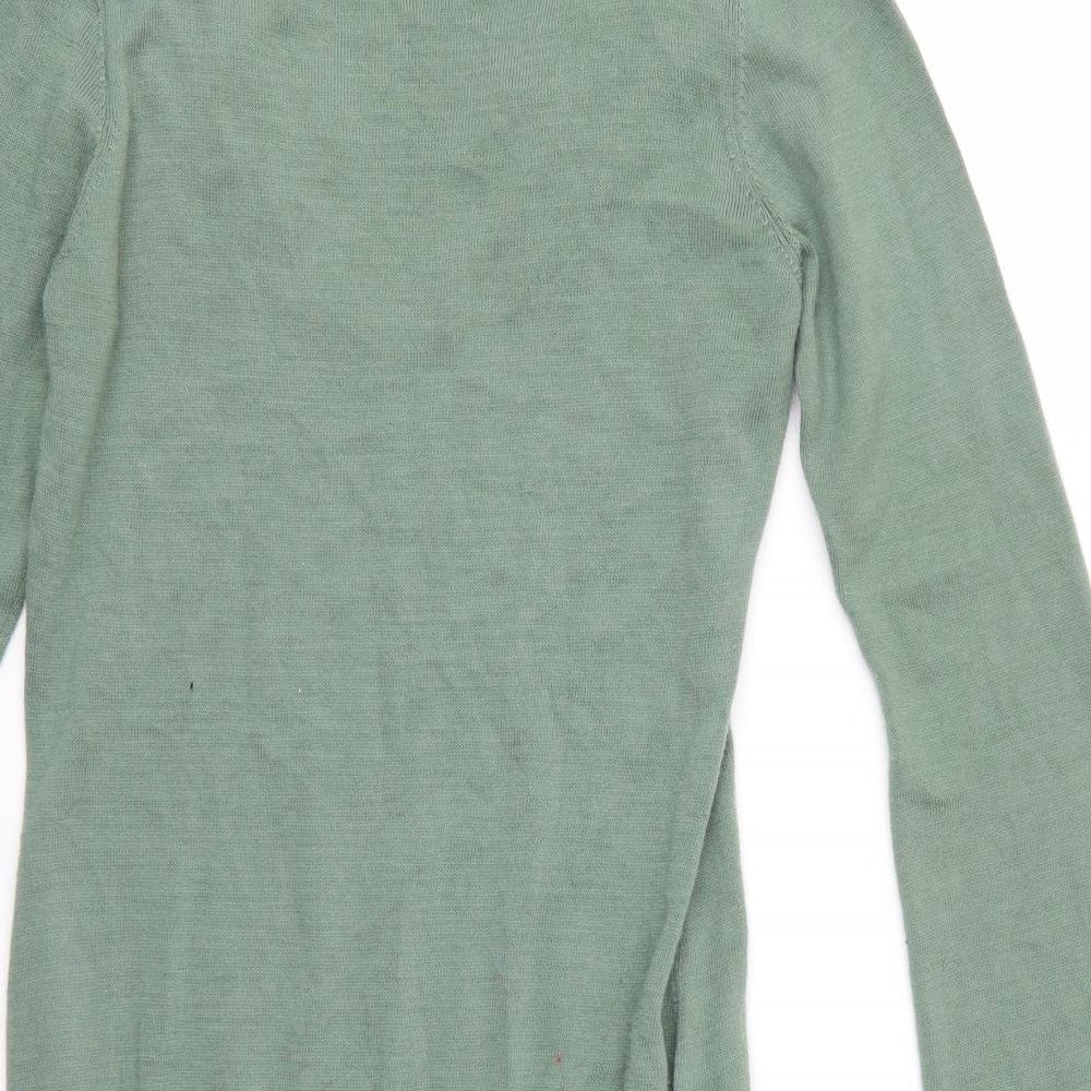 United Colours of Benetton Womens Green  Wool Jumper Dress  Size M  Roll Neck