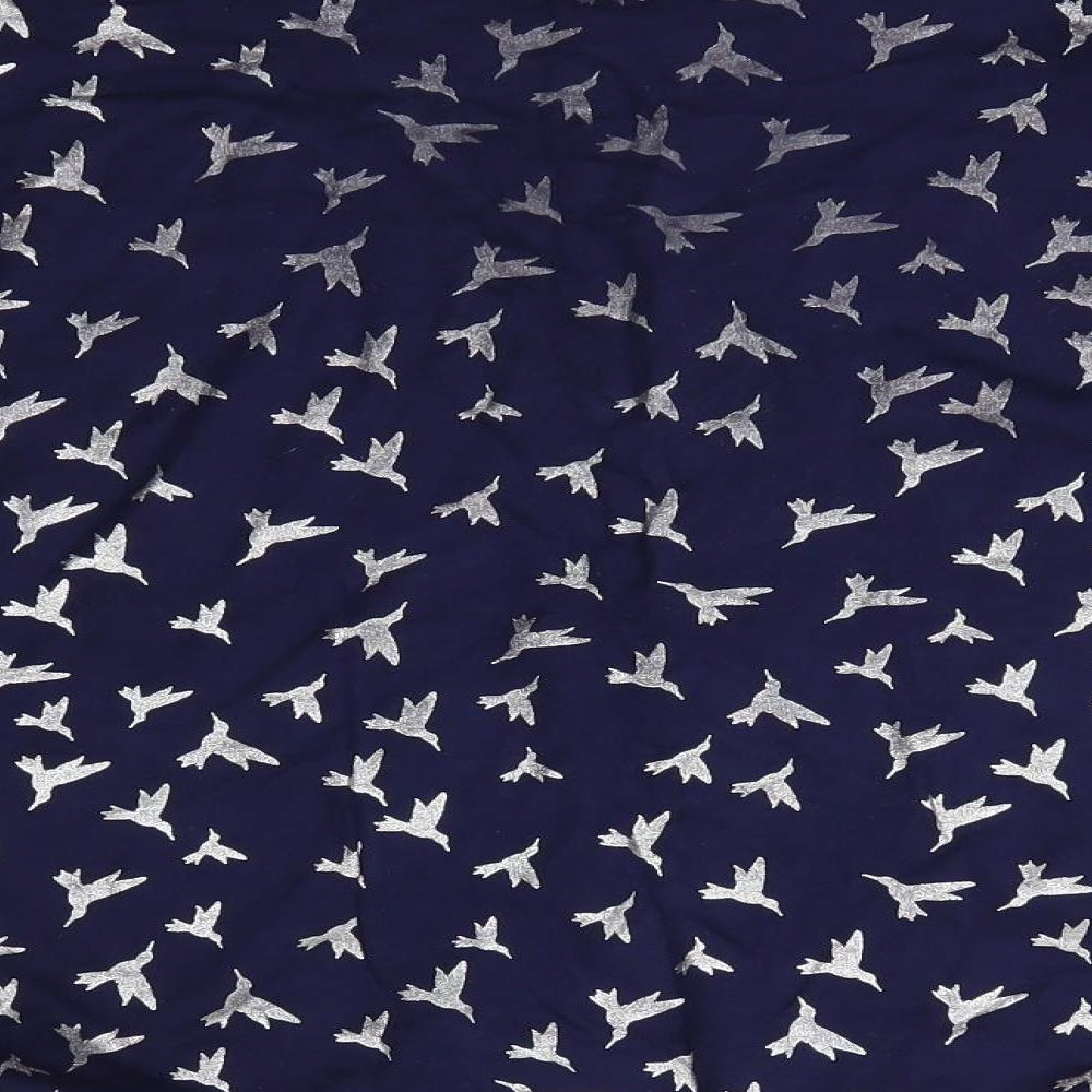 Oasis Womens Blue Round Neck  Viscose Pullover Jumper Size M   - Birds