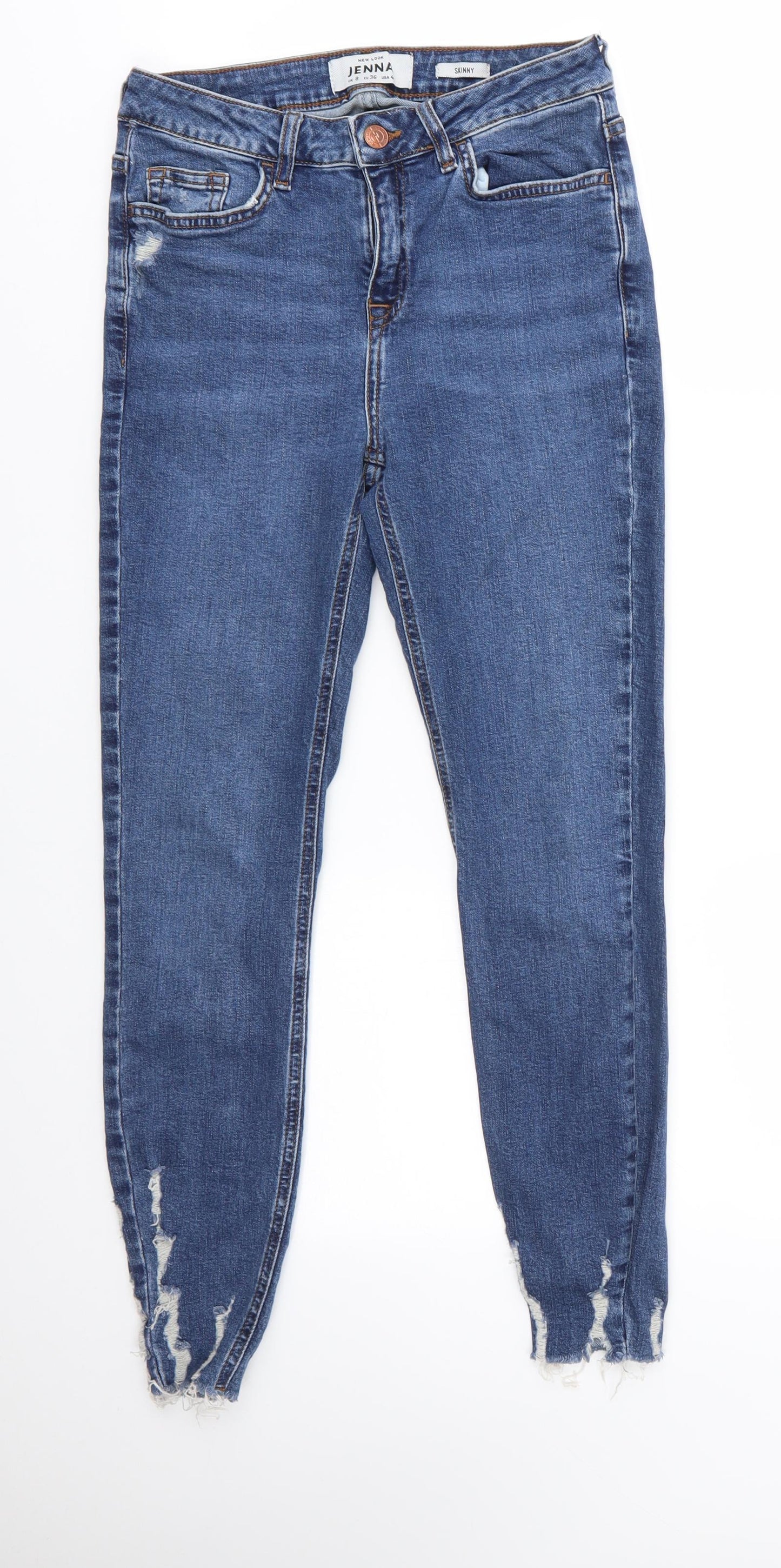 New Look Womens Blue  Cotton Skinny Jeans Size 8 L25 in Regular