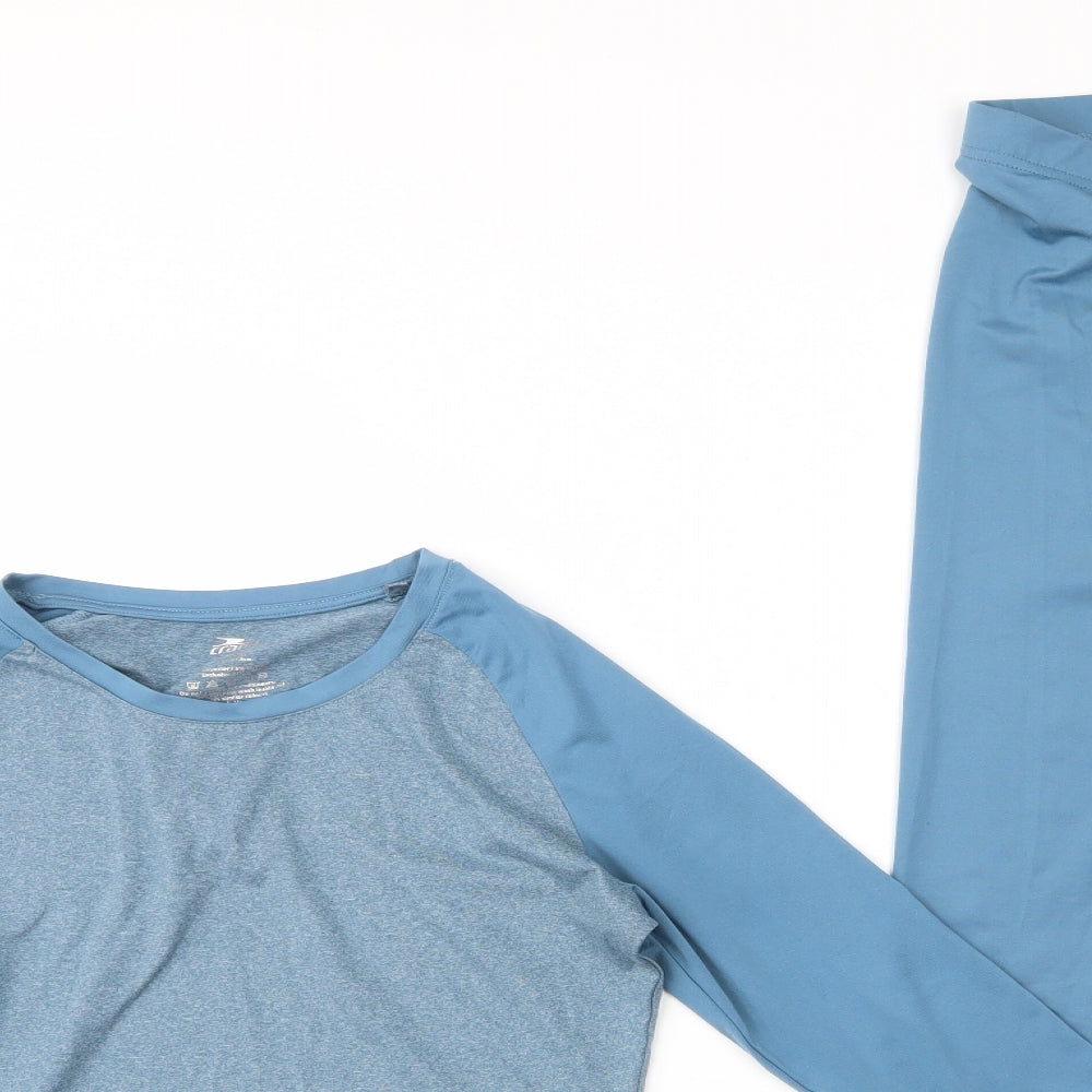 Crane Womens Blue  Polyester Basic Casual Size 10 Round Neck