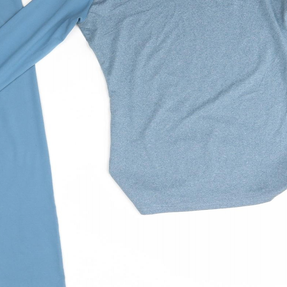 Crane Womens Blue  Polyester Basic Casual Size 10 Round Neck