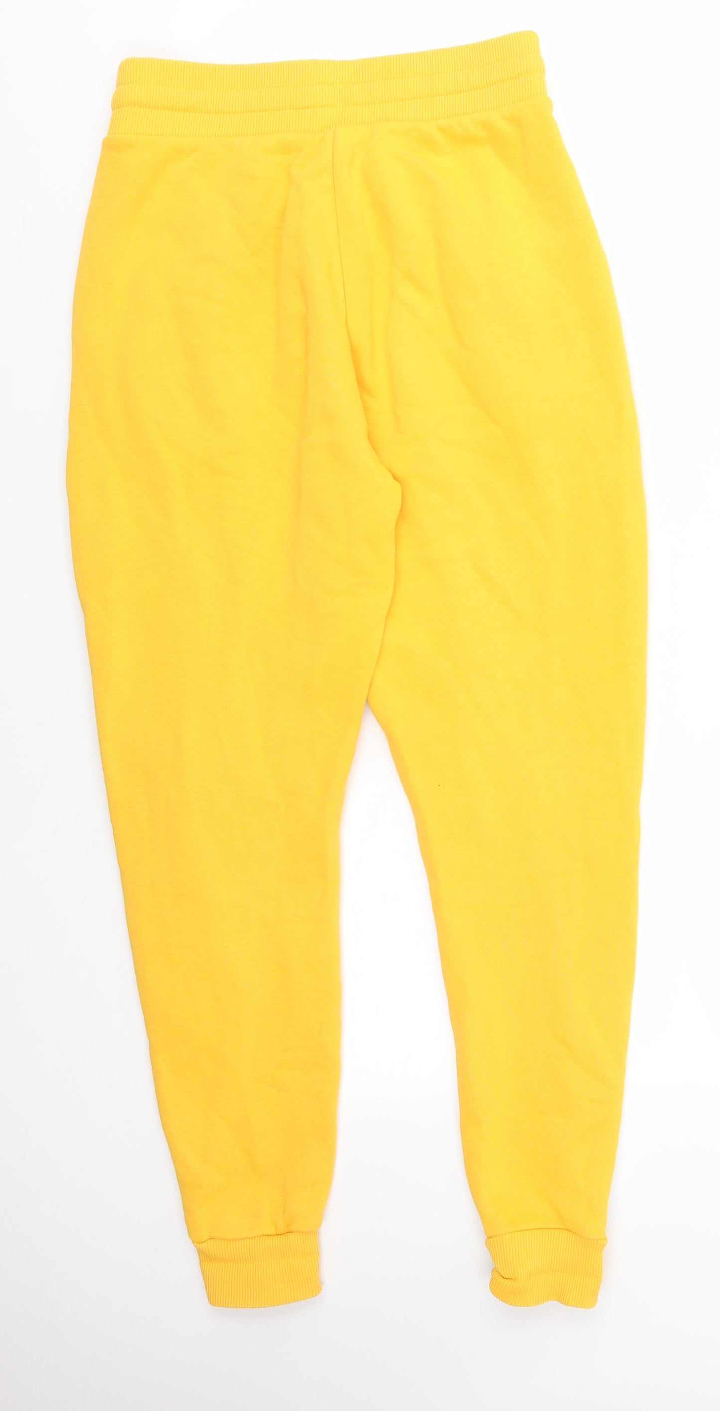 Reebok Womens Yellow  Cotton Jogger Trousers Size XS L26 in Regular