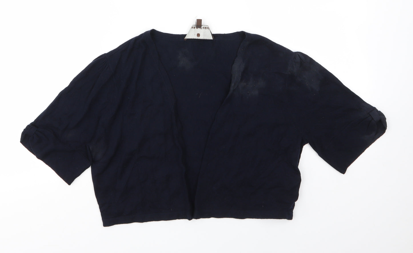 Fenn Wright Mason Womens Blue V-Neck  Cotton Shrug Jumper Size 14