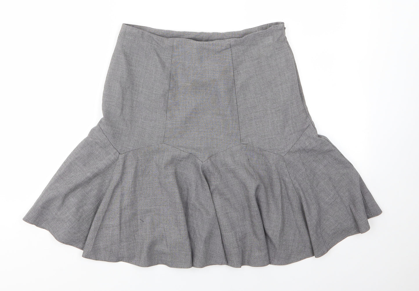 M&S Womens Grey  Polyester A-Line Skirt Size 10