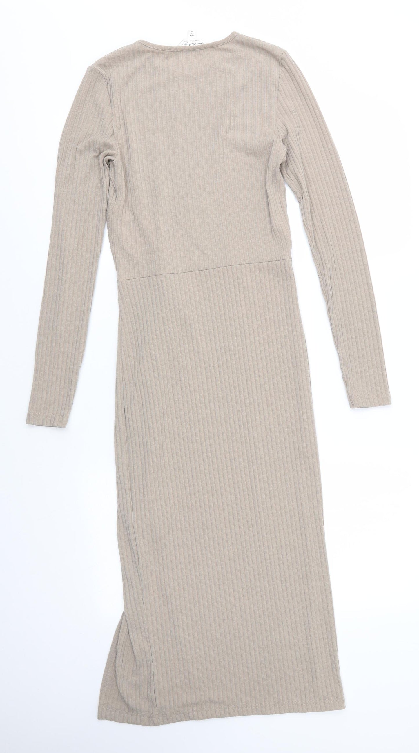 Miss Selfridge Womens Brown  Polyester A-Line  Size 10  Round Neck