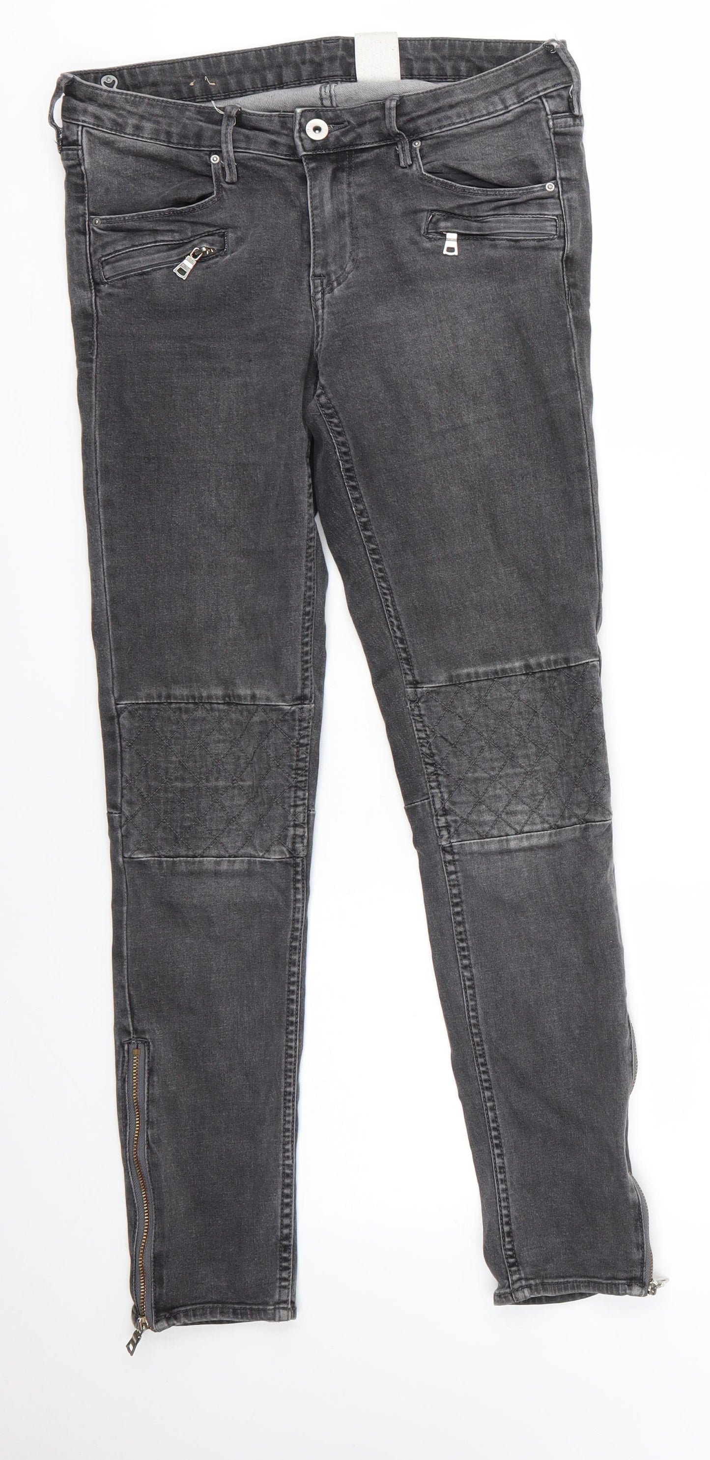 H&M Womens Grey  Cotton Skinny Jeans Size 29 in L28 in Regular