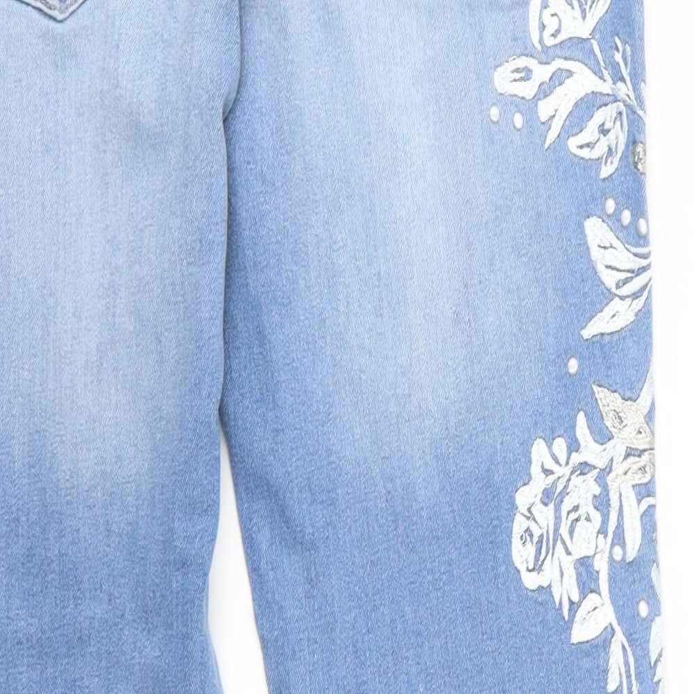 NEXT Womens Blue  Cotton Straight Jeans Size 12 L28 in Relaxed