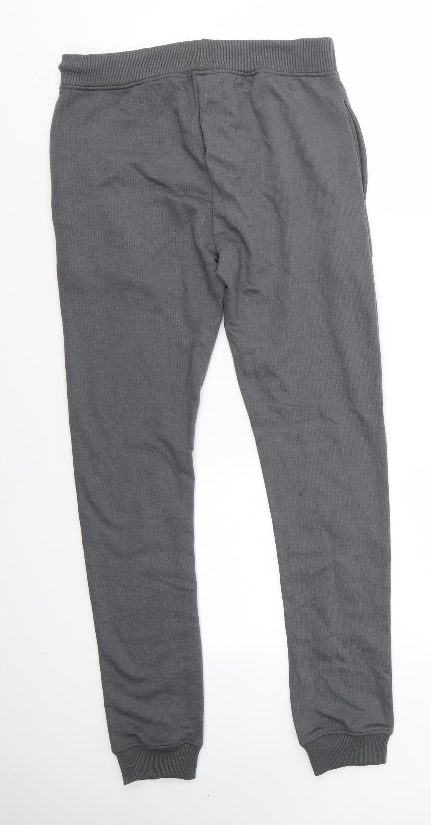 Boohoo MAN Mens Grey  Cotton Jogger Trousers Size M L29 in Regular