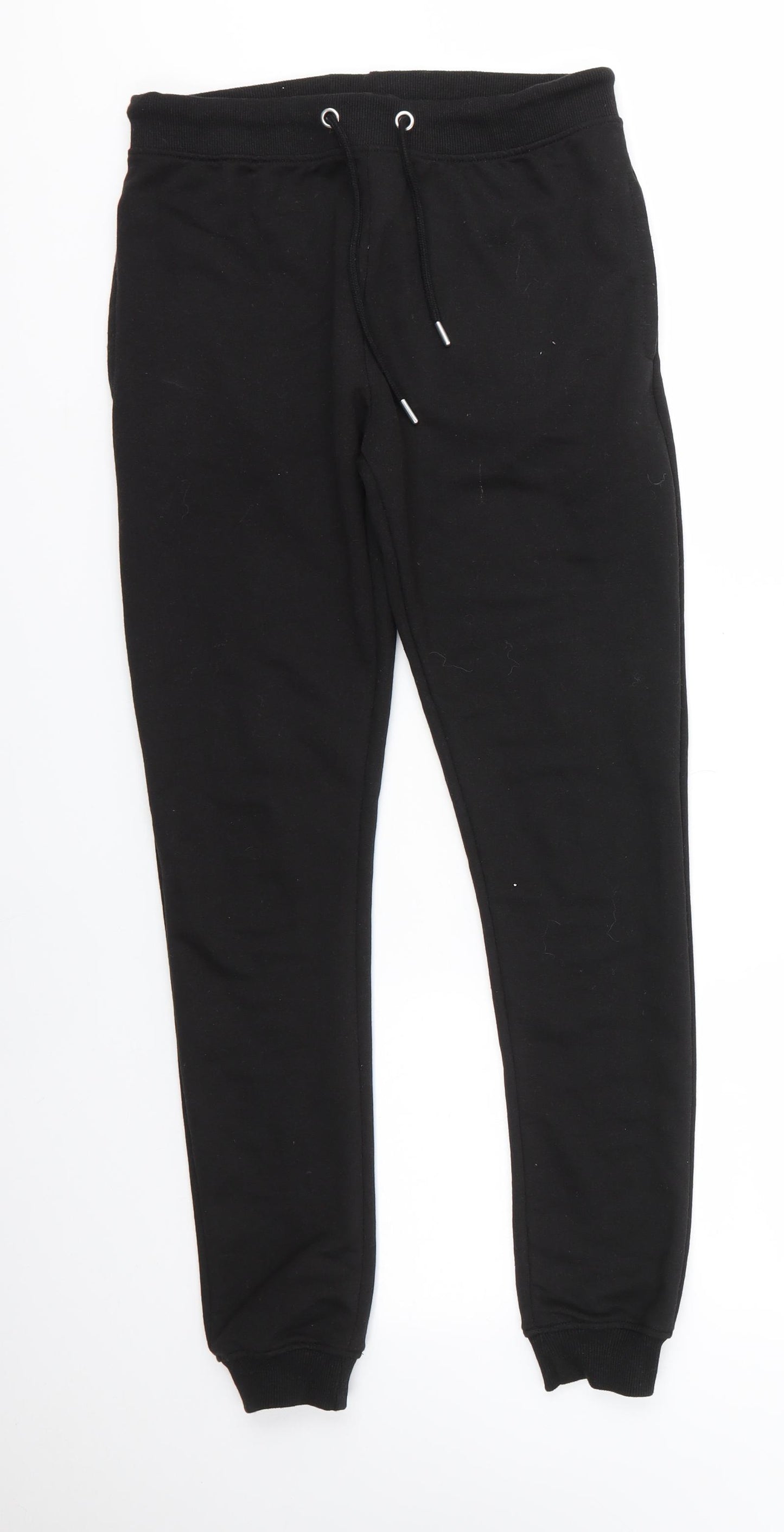 Boohoo MAN Mens Black  Cotton Jogger Trousers Size M L28 in Regular