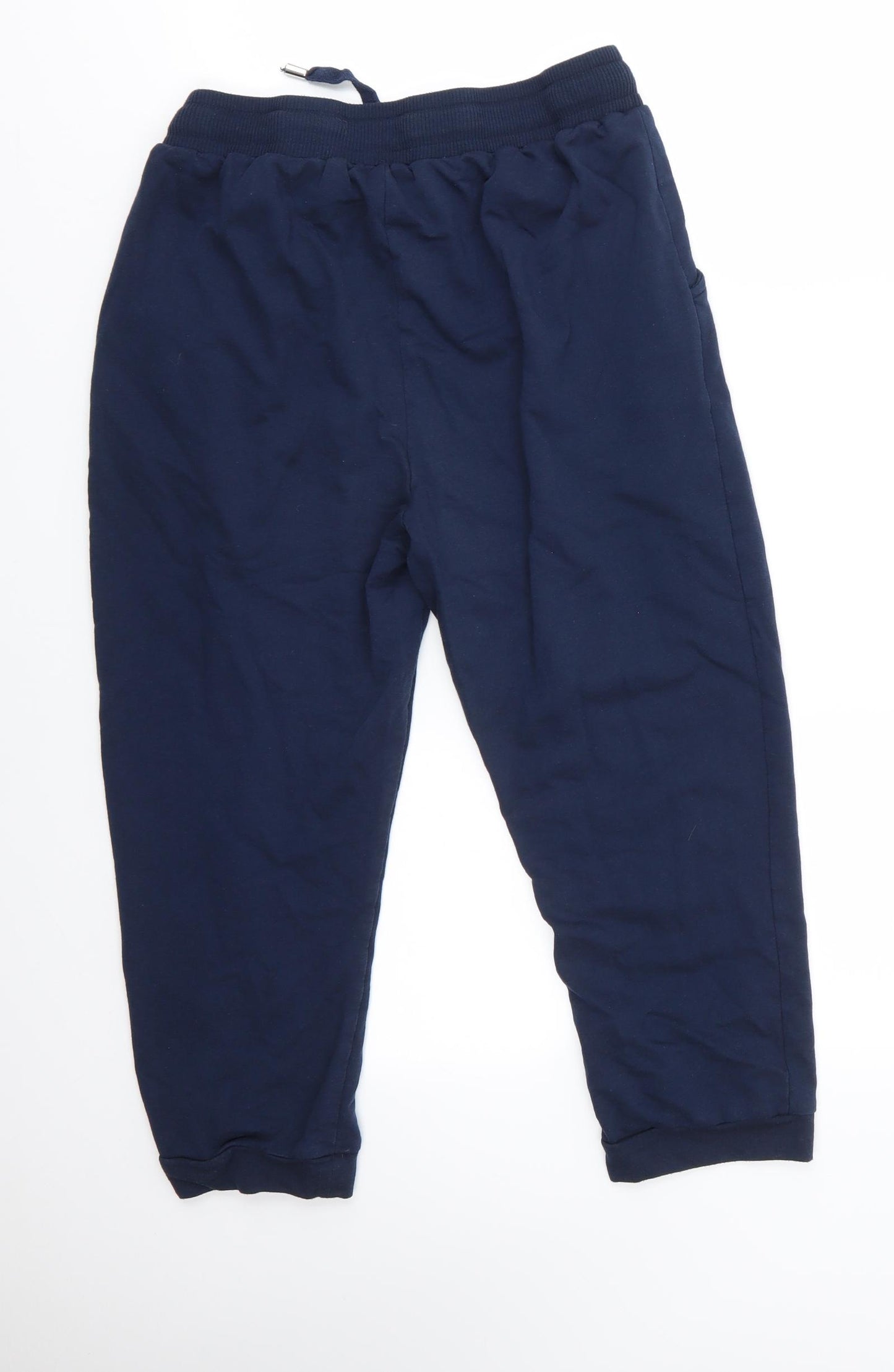 Peacocks Womens Blue  Polyester Pedal Pusher Trousers Size 14 L20 in Regular